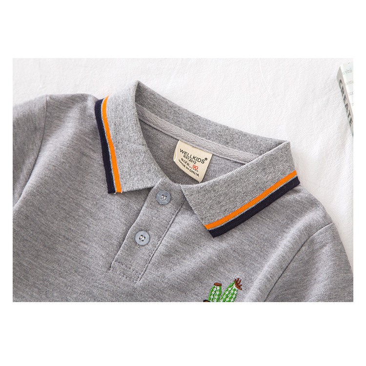 Áo polo bé trai WELLKIDS chất cotton mềm mịn nhiều màu sắc ATP2