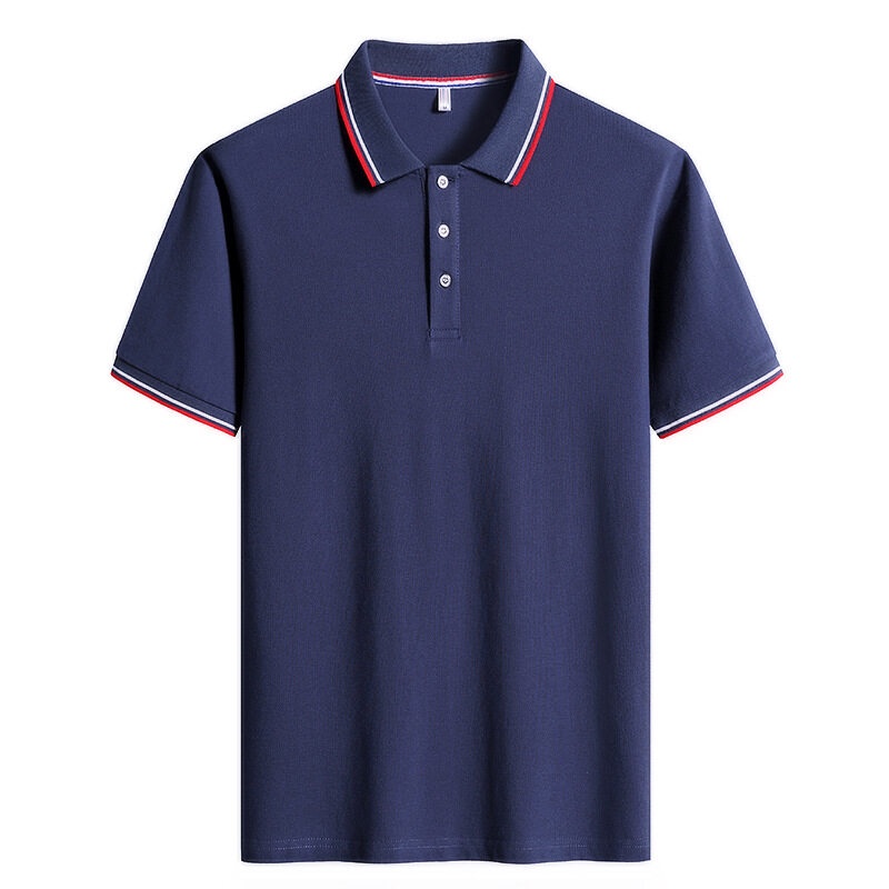 Áo sơ mi Polo mùa hè 2021 Ngắn tay cotton Nam chất lượng cao Đầu quay xuống Cổ áo mỏng Hàn Quốc Kích thước lớn