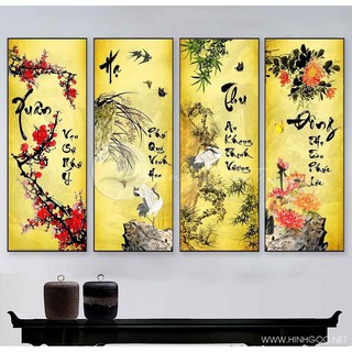 [10 MẪU] Tranh Tứ Quý Tráng Gương - xuân hạ thu đông Chọn Lọc đẹp nhất