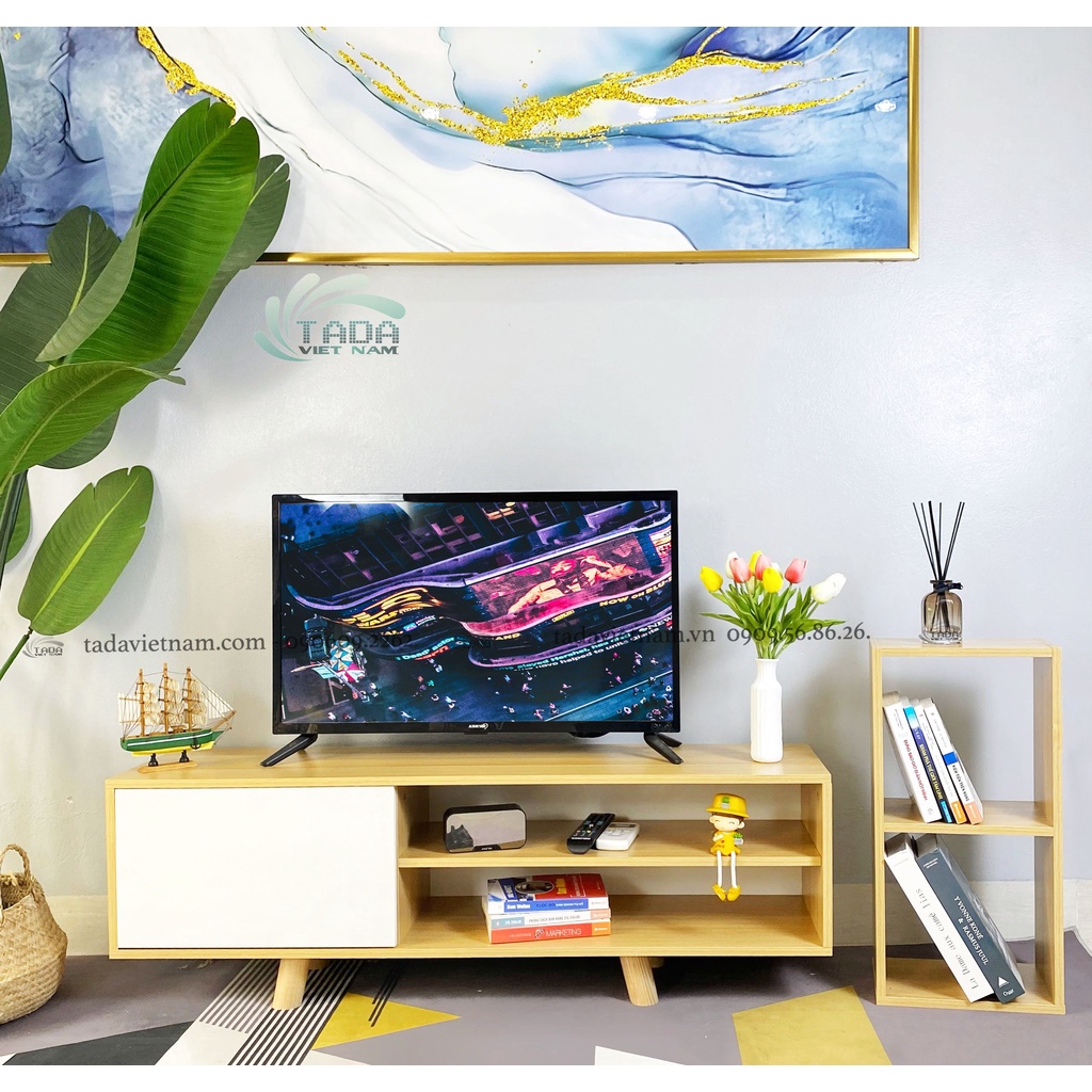 Kệ tivi để sàn phòng khách, phòng ngủ 1m2 cánh mở hiện đại chất liệu gỗ MDF phủ melamin TADA-ZPDS5