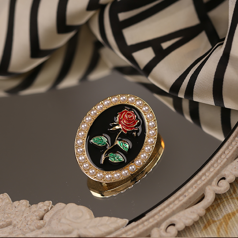 Ghim cài/Khuyên tai nữ họa tiết hoa hồng quý phái thời trang