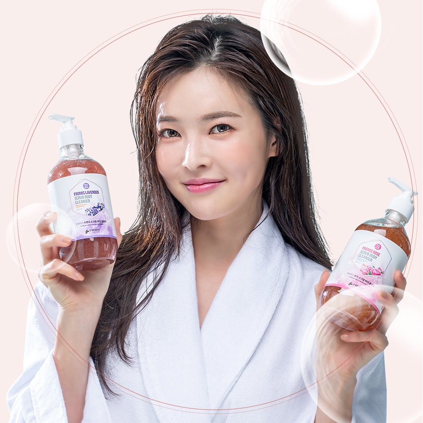 SỮA TẮM TẨY DA CHẾT HƯƠNG HOA HỒNG FROMIS_Fromis Rose scrub body cleanser 500ml