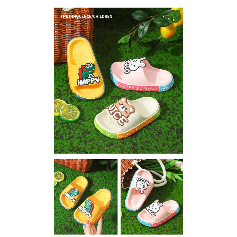 AMILA Dép đi trong nhà Đế Mềm Chống Trượt In Họa Tiết Hoạt Hình Dễ Thương Thời Trang Cho Bé Trai Và Gái
