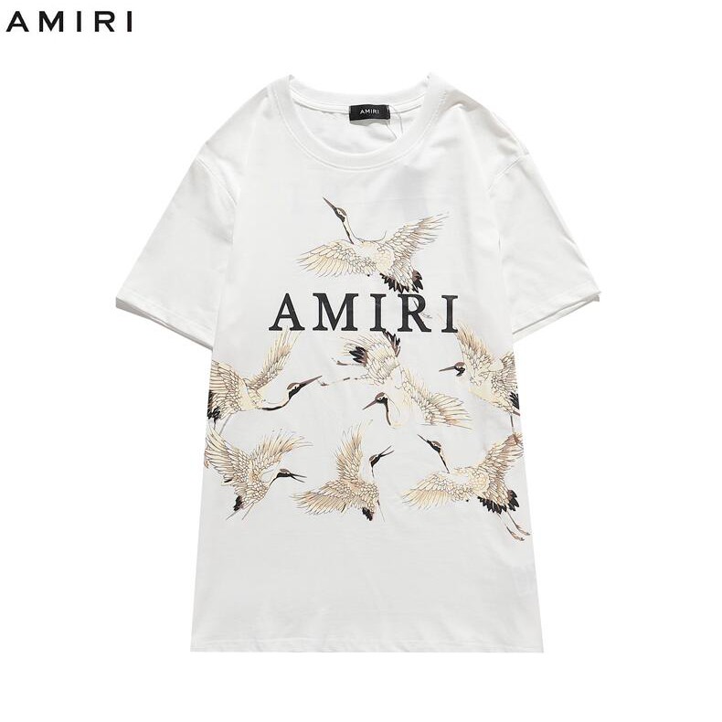 Áo Thun Tay Ngắn Vải Cotton In Chữ Amiri Thời Trang Cho Nam Nữ
