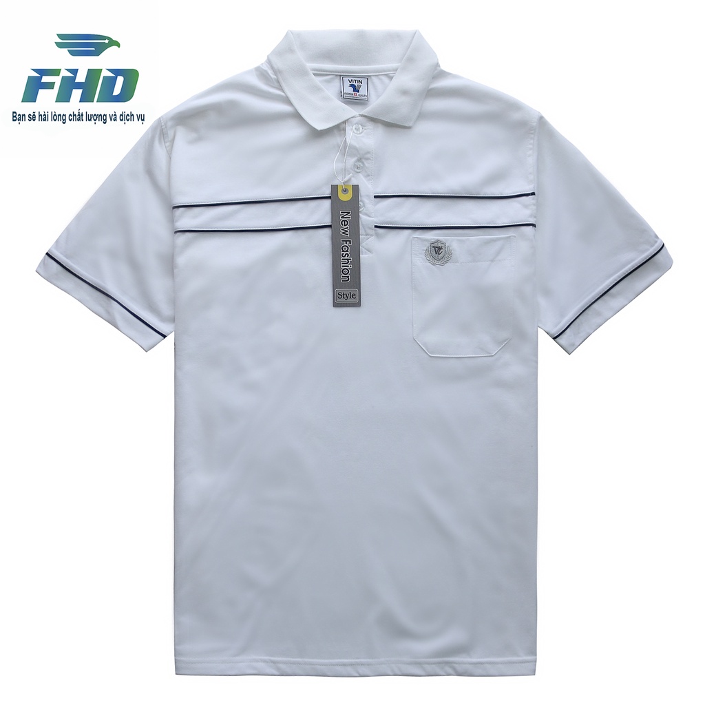 Áo thun nam trung niên cotton có cổ ngắn tay nam form trung niên chất vải dày dặn thấm hút mồ hôi nhiều màu FHDA001