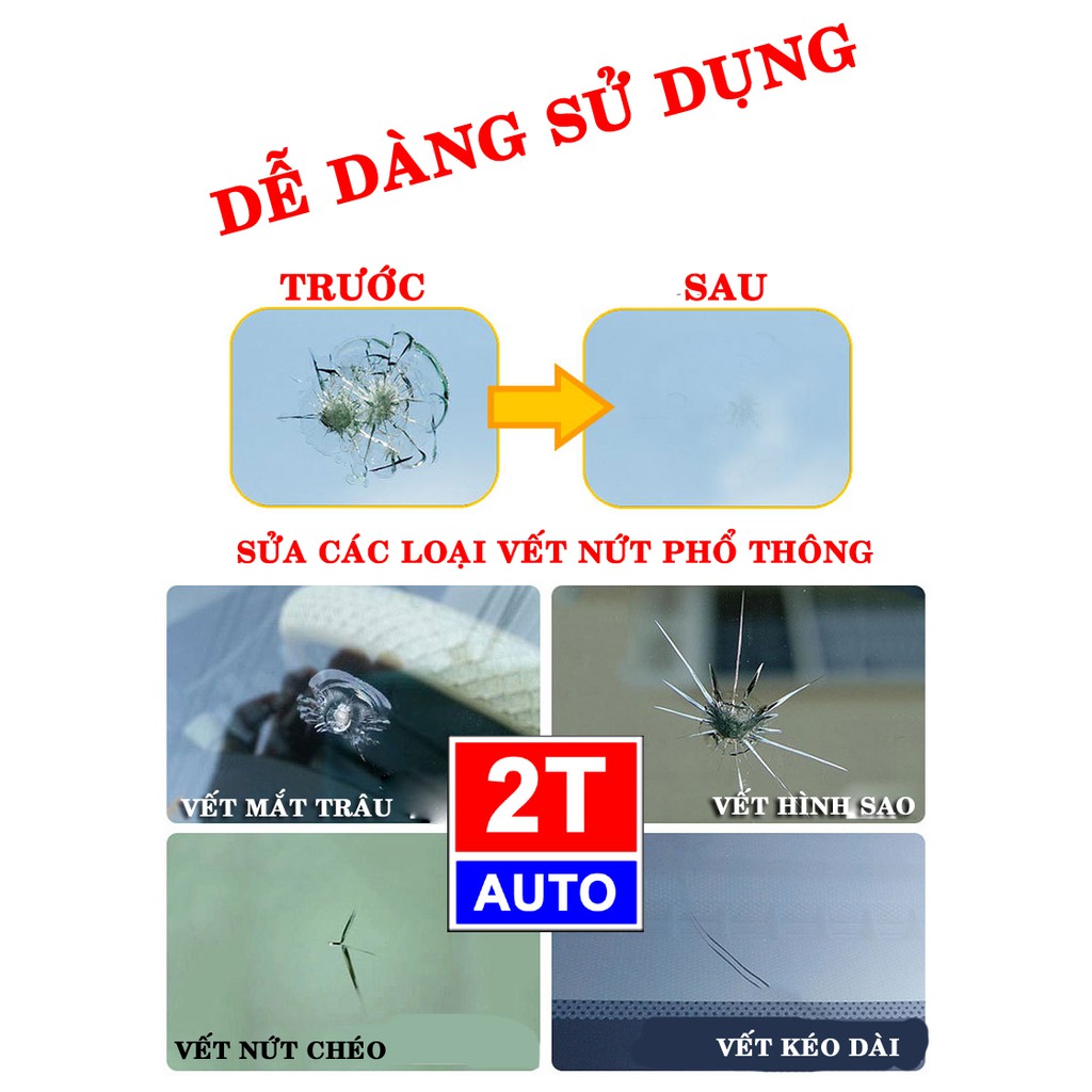 BỘ DỤNG CỤ SỬA KÍNH LÁI, KÍNH CHẮN GIÓ Ô TÔ BỊ NỨT VỠ CHUYÊN DỤNG:   SKU:136