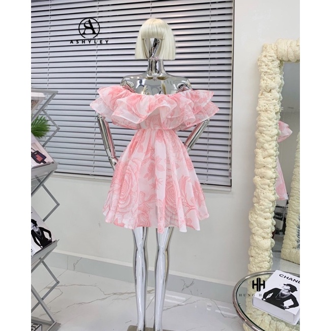 VÁY HOA BÈO NGỰC TRỄ VAI SIÊU BỒNG XOÈ HÀNG CHUẨN THUÝ VÂN TRẦN