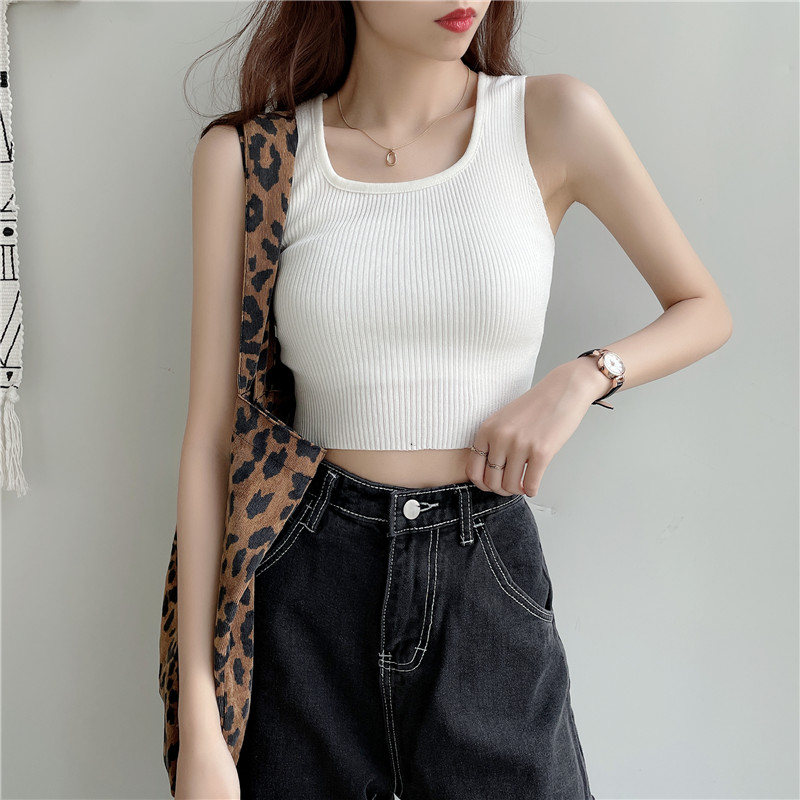 SUXI Áo Croptop Dệt Kim Màu Trơn Thiết Kế Mới Thời Trang Theo Phong Cách Hàn Quốc Cho Nữ