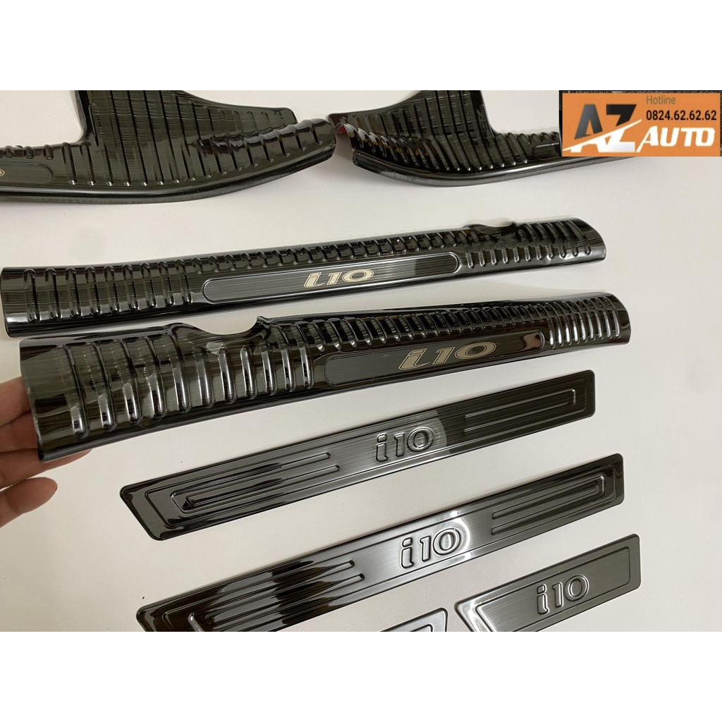 ỐP BẬC CỬA , NẸP BƯỚC CHÂN HYUNDAI I10 2021-2023 FORM MỚI NHẤT - VÂN TITAN CAO CẤP