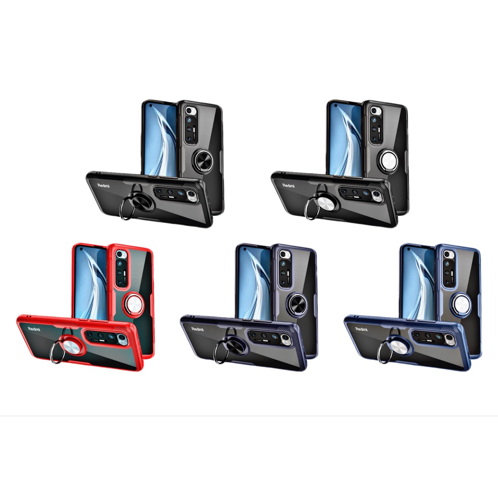 Ốp lưng Xiaomi Mi 10s chống sốc giá đỡ nhẫn iring mặt lưng trong viền màu thời trang cao cấp