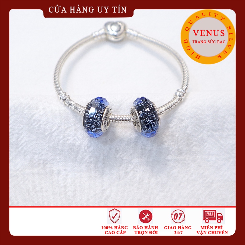 [Charm bạc 925 cao cấp] Charm glass xanh đậm- Mã sản phẩm VENUSGXD