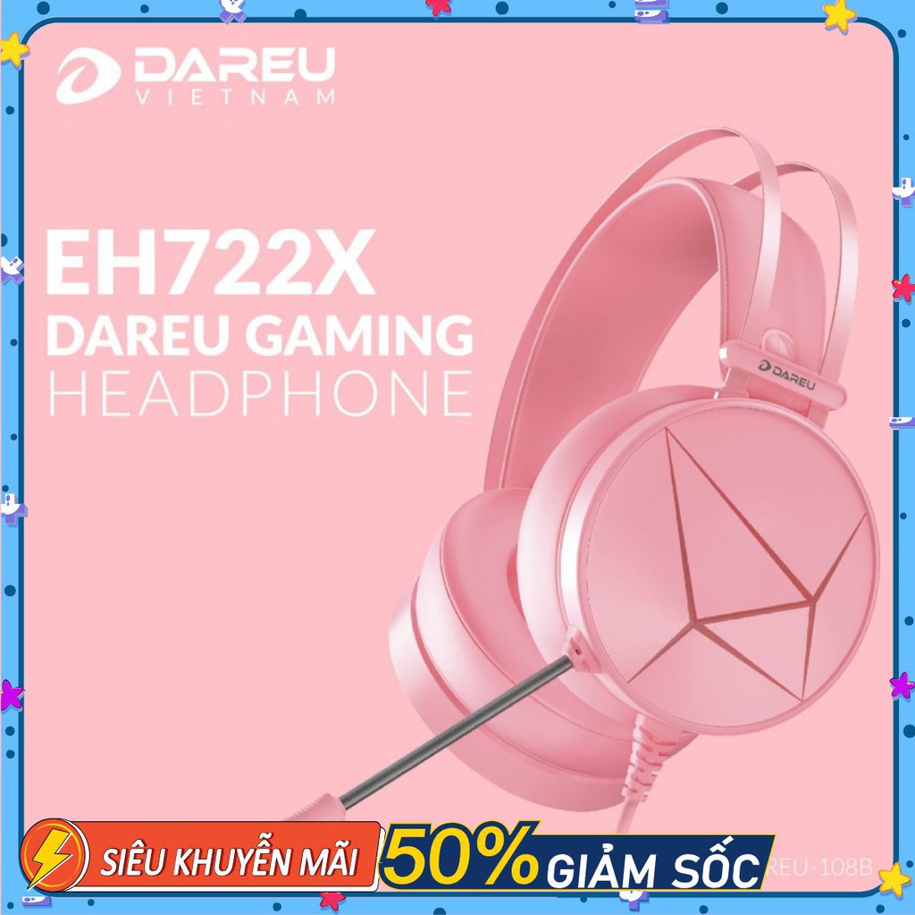 Tai Nghe Gaming DAREU EH722X QUEEN - Hàng chính hãng Mai Hoàng CHÍNH HÃNG