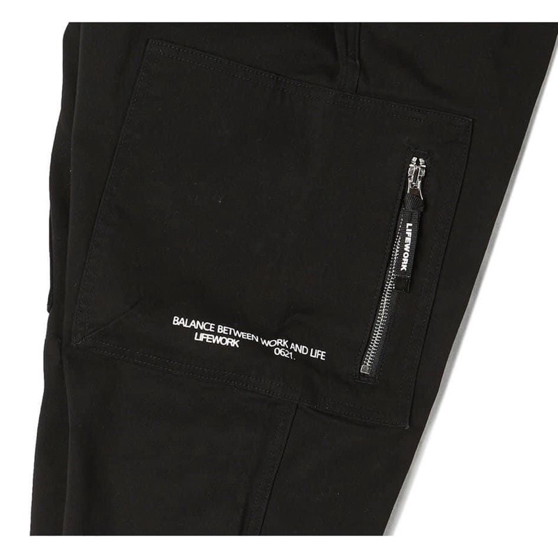 Vnxk_xuất dư_quần đen, be, ghi #Lifework Jogger kaki túi hộp