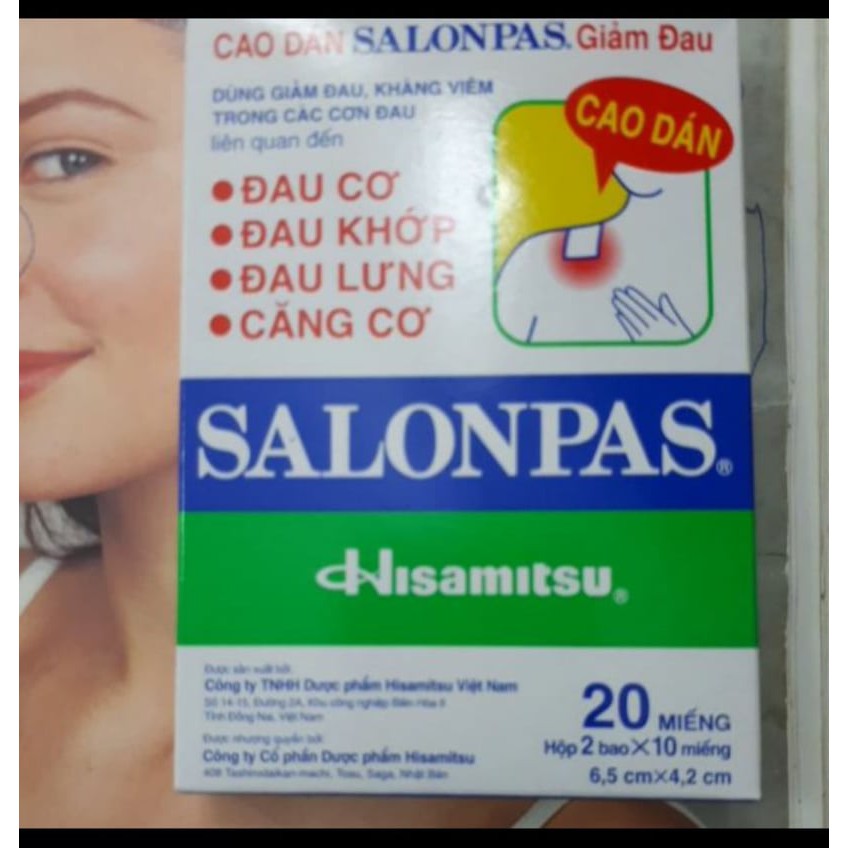 Hộp 20 Miếng Cao dán Salonpas