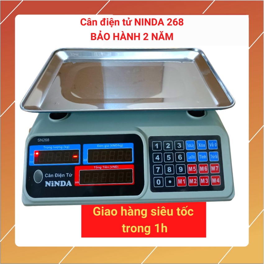 cân điện tử NINDA 268 ( 30kg/5g ) ( bảo hành 2 năm ) dùng cho bán hàng hoa quả,trái cây..