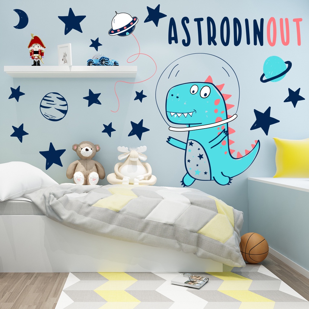 Decal dán tường cho bé siêu dễ thương Khủng long Astrodinout mẫu số 3 - AmyShop