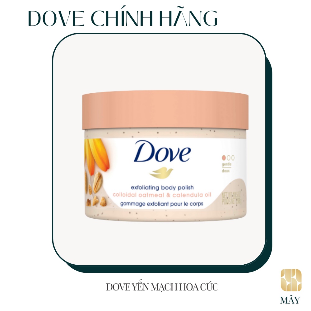 Tẩy tế bào chết cơ thể Dove Mỹ Exfoliating Body Polish Scrub Yến mạch và Hoa cúc 298g