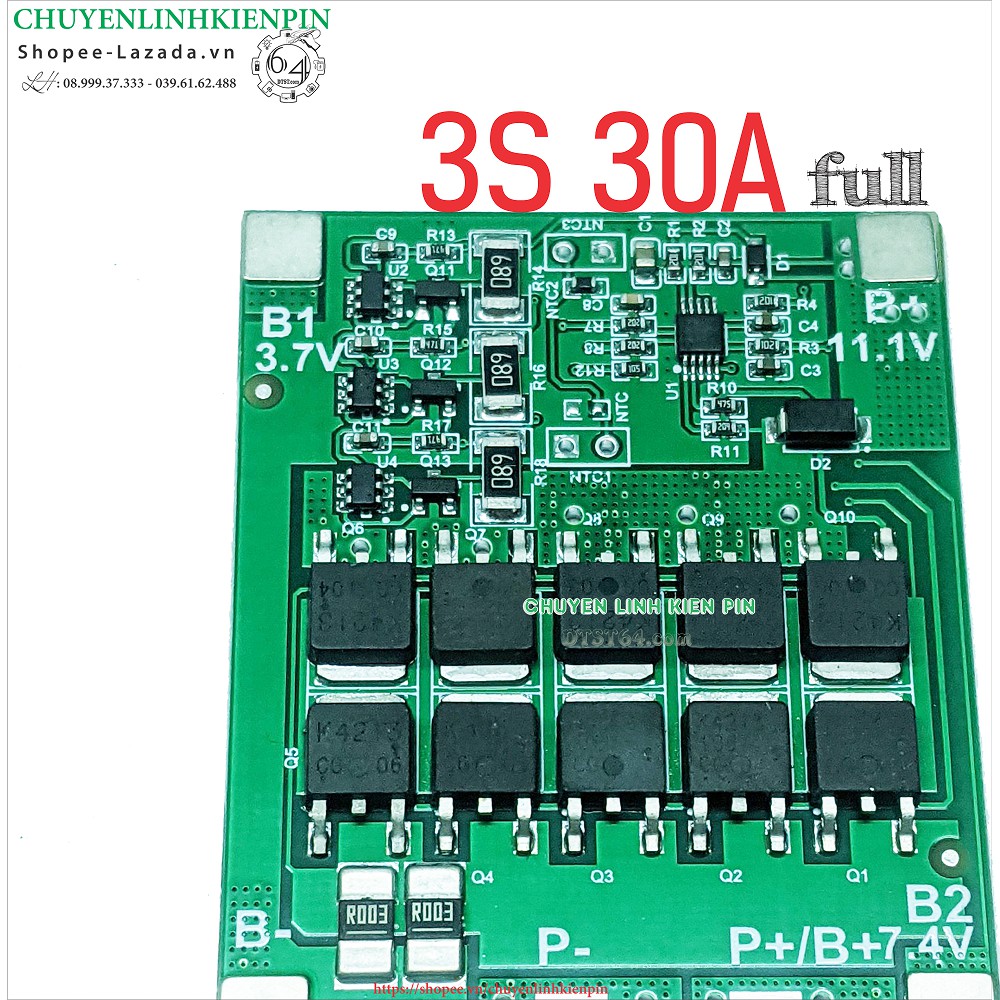 Mạch 3S 30A Full, bảo vệ Pin Lion (BL64_X)