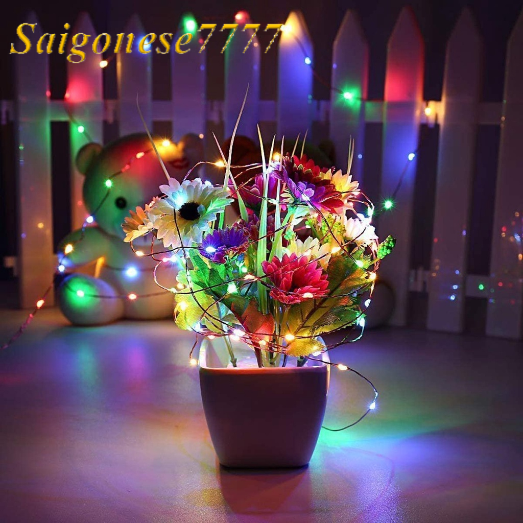 (10 Mét 100 Bóng) Đèn Led Xài Cổng Sạc USB Dây Đèn Đom Đóm Fairy Light Không Chớp Decor Trang Trí Tiệc Cắm Trại Rẻ Đẹp