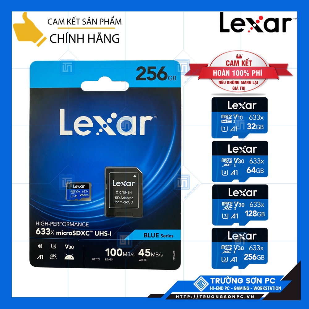 Thẻ Nhớ Chính Hãng LEXAR 32GB | 64GB | 128GB | 256GB Cao Cấp, Tốc Độ Đọc Lên Tới 100Mb/s | Bảo Hành Chính Hãng Mai Hoàng