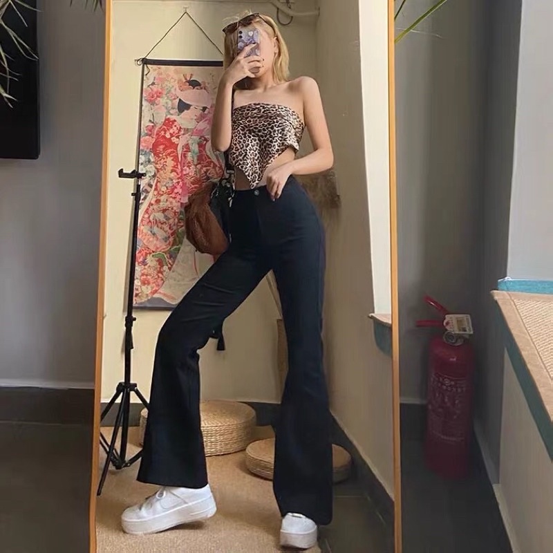 Quần Jean Quần Bò Nữ Cạp Cao Ống Loe Hàng Quảng Châu Siêu Đẹp (Ảnh thật ở cuối)