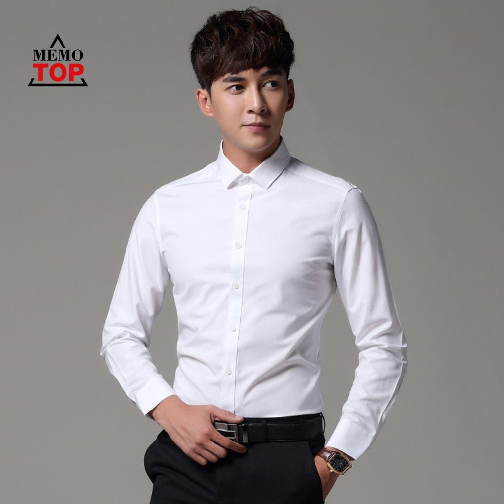[Không Đẹp Hoàn Tiền] Áo sơ mi nam cao cấp lụa mềm, không nhăn - Áo sơ mi trắng nam công sở đen trắng đỏ đẹp | BigBuy360 - bigbuy360.vn