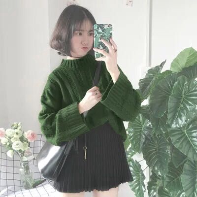 Áo Sweater dệt kim tay loe phong cách Hàn Quốc cho nữ