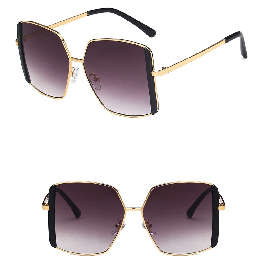 (KIQI-FASHION) COD Kính mát bản to gọng kim loại thiết kế thời trang cho nam nữ