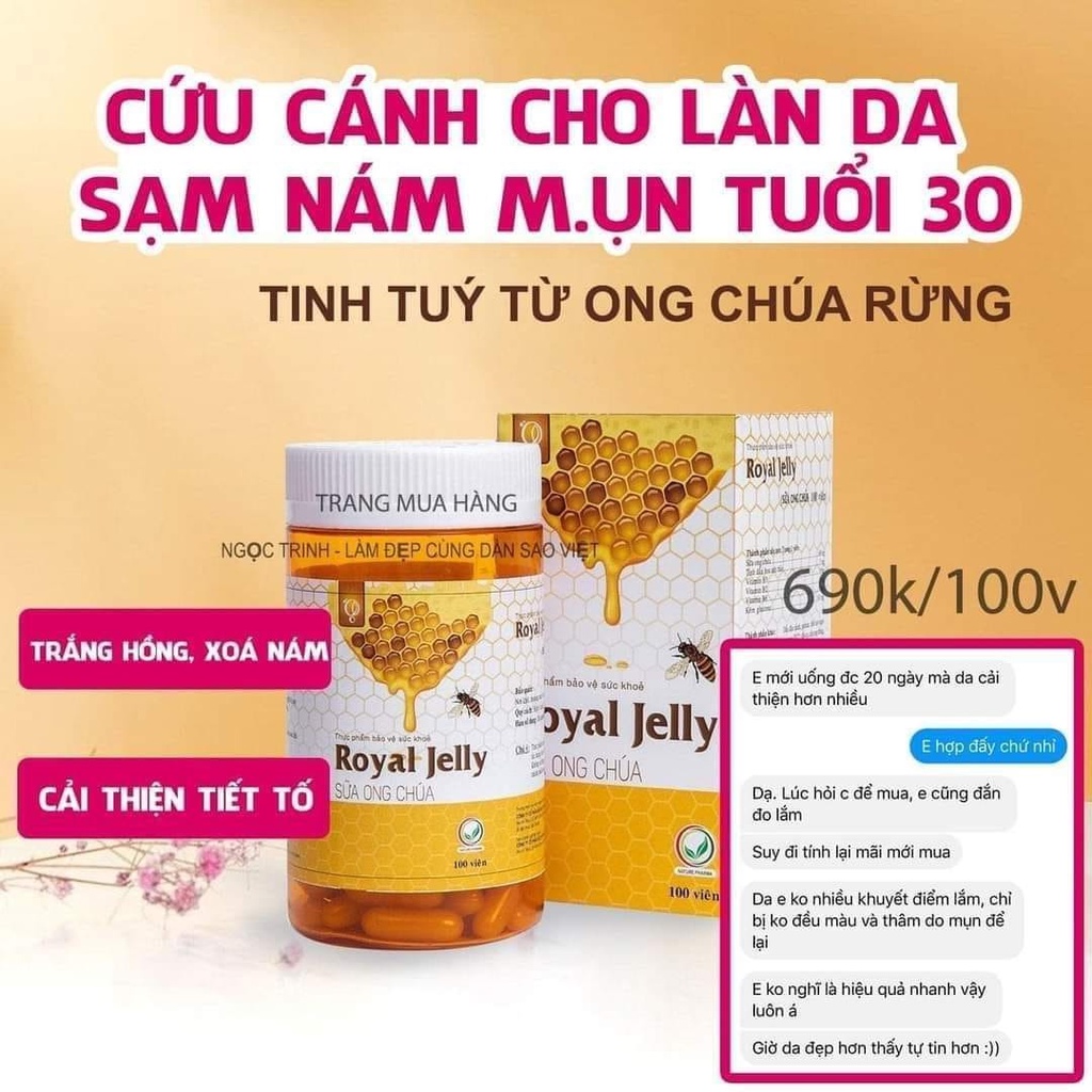 Viên Sữa Ong Chúa Schon Royal Jelly Giúp Đẹp Dáng Sáng Da, Tăng Cường Sức Khoẻ Hộp 100 Viên