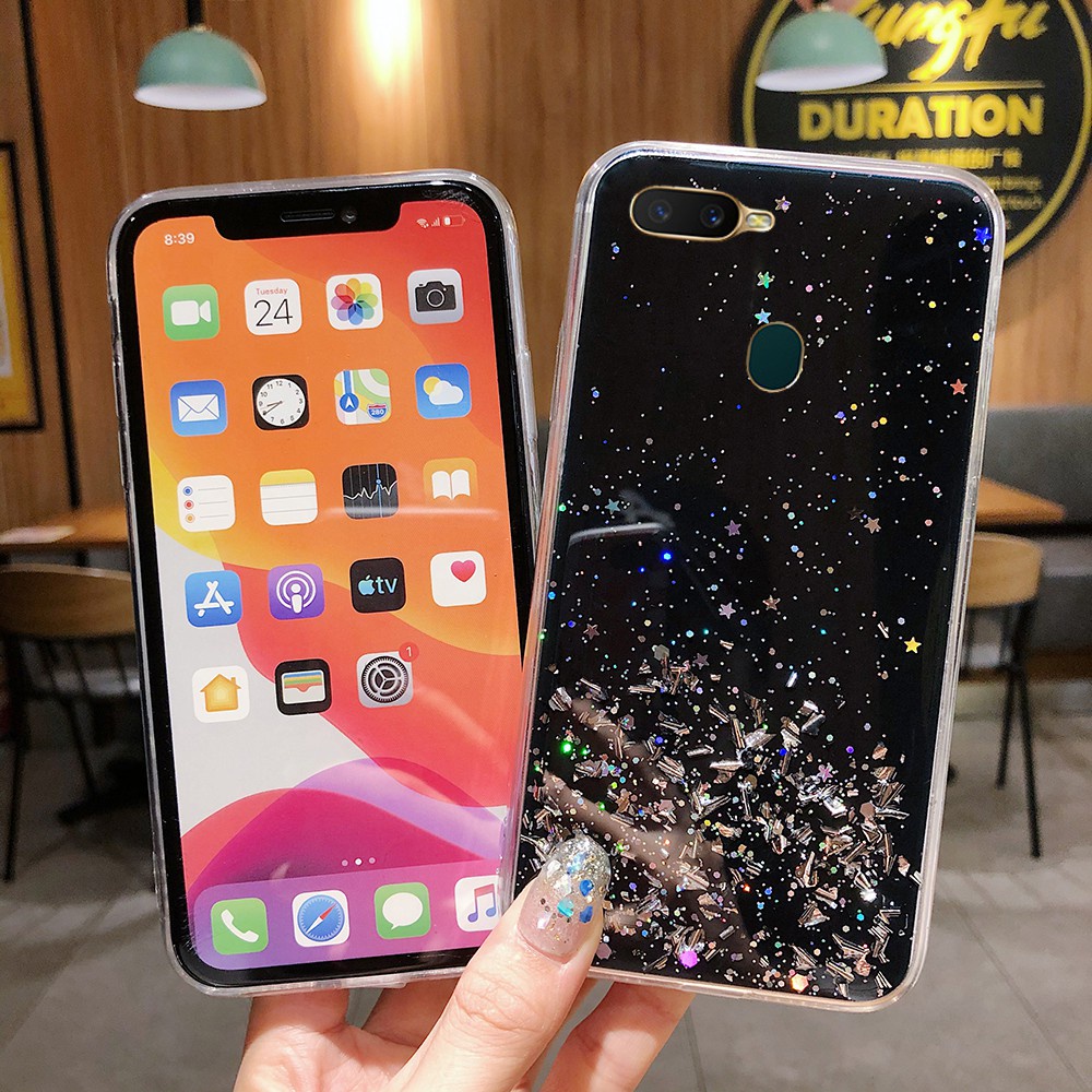 Ốp Điện Thoại Silicon TPU Mềm Trong Suốt Lấp Lánh Cho OPPO Reno 7Z 7 Pro 5G A76 A95 A94 A74 A54 A12 A5s A7 reno7Z