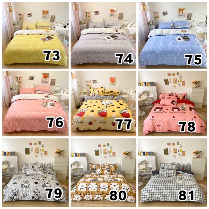 TRỌN BỘ DRAP & CHĂN PHAO COTTON POLY 5 MÓN | BigBuy360 - bigbuy360.vn
