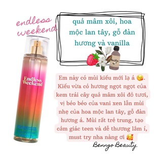 [BILL MỸ] ENDLESS WEEKEND - BỘ XỊT THƠM DƯỠNG THỂ BATH AND BODY WORKS