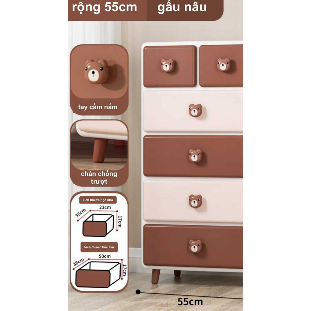 Tủ Em Bé Hình Gấu Thỏ PhonG Cách Hàn Quốc- Tủ Quần Áo Trẻ Em Dày Dặn, Đáng Yêu-Hàng Nhập Khẩu Chính Hãng