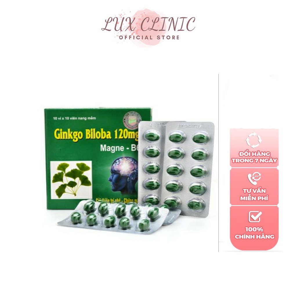 Ginkgo Biloba 120mg Bổ Sung Dưỡng Chất Cho Não Q10 100 viên