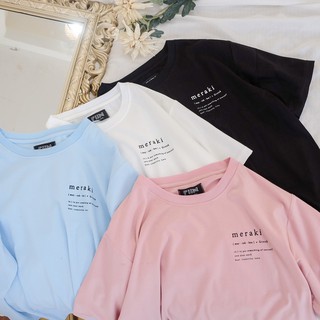 Áo thun tay lỡ MERAKI nhiều màu Ulzzang - Made by Fiin