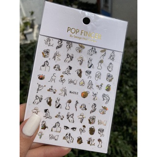 Sticker dán móng mặt người nghệ thuật 3
