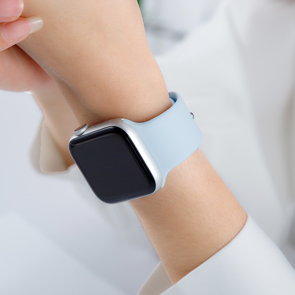 Dây Đeo Thay Thế 5 Màu Bằng Silicon Mềm Cho Đồng Hồ Thông Minh iWatch Ultla Series 8 7 6 SE 5 4 3 2 1