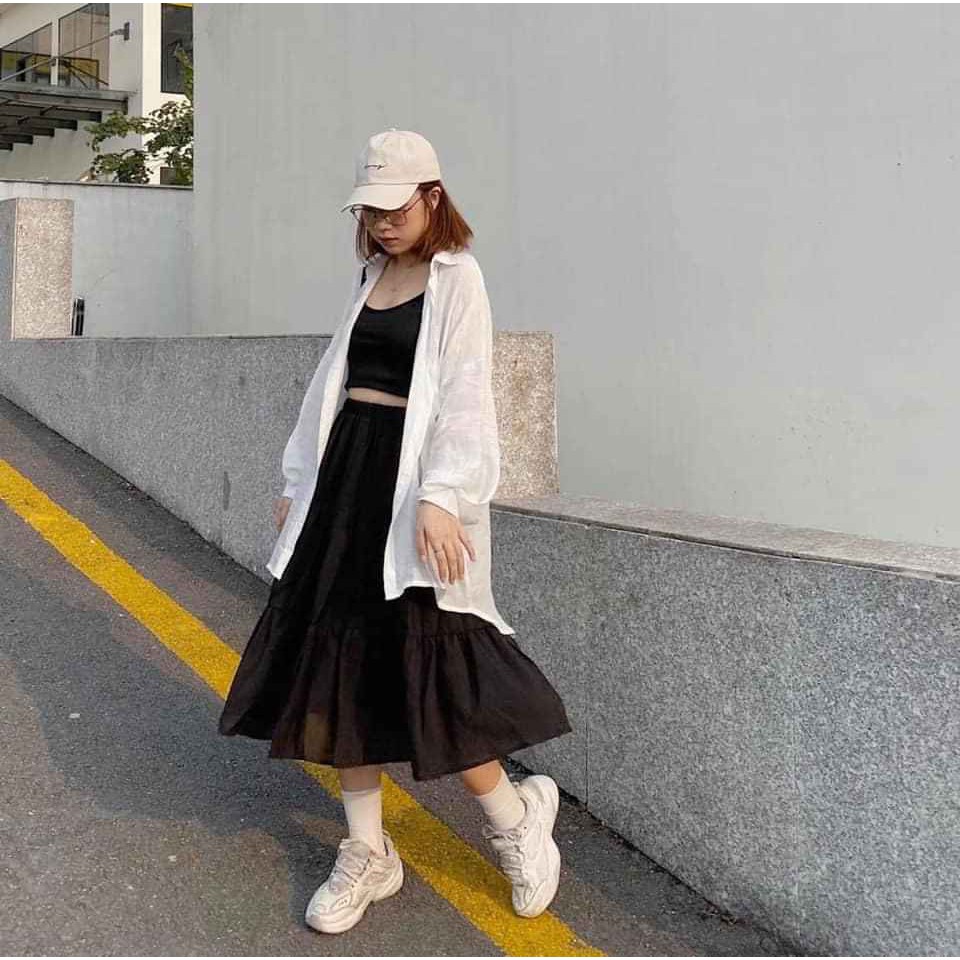 (VNXK RẺ) CHÂN VÁY ULLZANG BA TẦNG💕CHÂN VÁY VON LỤA HOT HIT | BigBuy360 - bigbuy360.vn