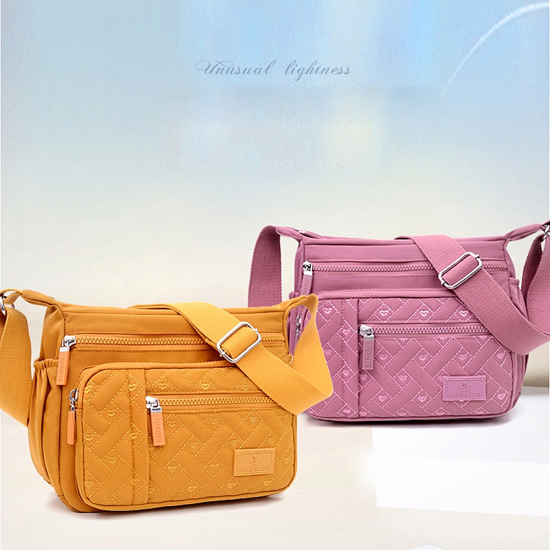 Túi Xách Vải Nylon Màu Kẹo Thời Trang Đơn Giản Cho Nữ