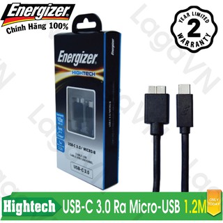 Cáp sạc Type-C Energizer USB-C ra Micro-B 3.0 dài 1m - C11C3MCGBK4 cho Android (Đen)