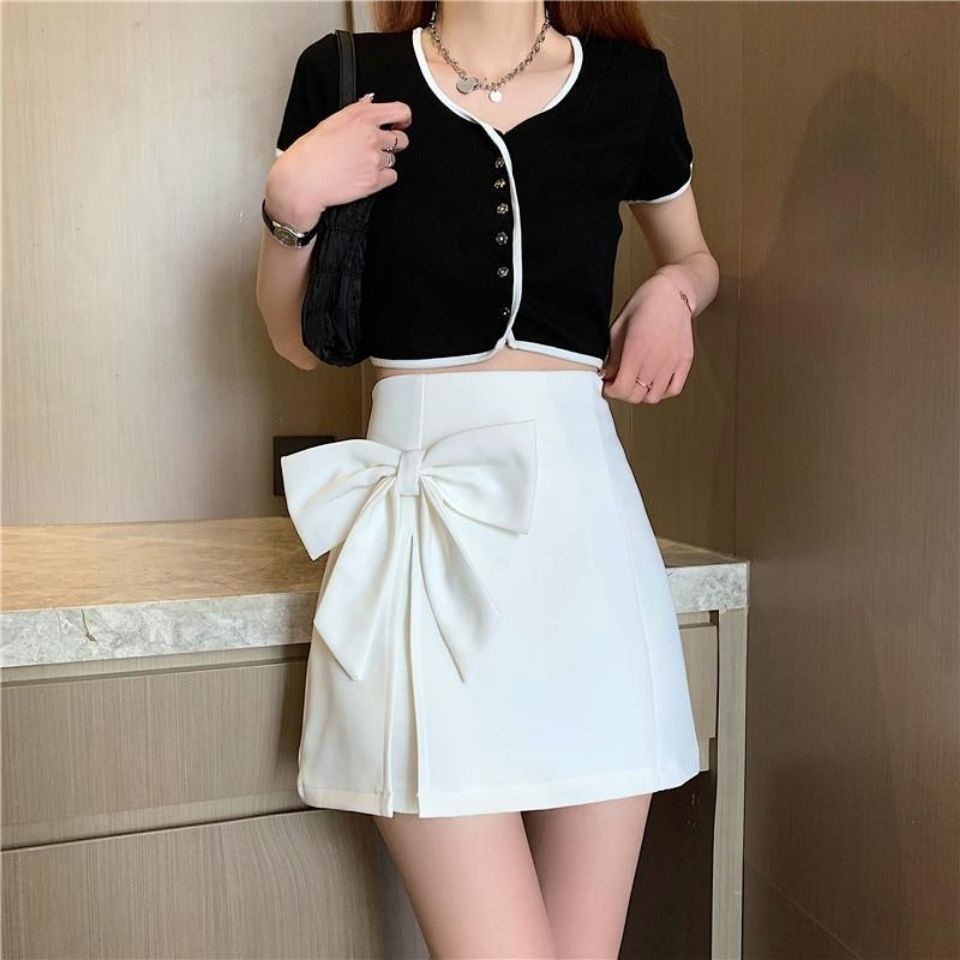 Chân Váy Chữ A Lưng Cao Phối Nơ váy nữ váy ngắn WT-DQ-06