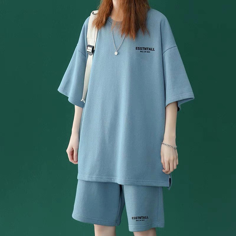 [FREE SHIP] SÉT BỘ UNISEX CHẤT LIỆU THUN COTTON LẠNH DỄ MẶC CHE KHUYẾT ĐIỂM NAM NỮ ĐỀU MẶC ĐƯỢC ESSENTL