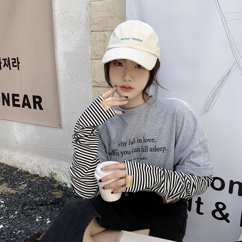 Găng Tay Dài Chống Nắng Bằng Cotton Thoáng Khí Họa Tiết Kẻ Sọc Chống Tia Cực Tím