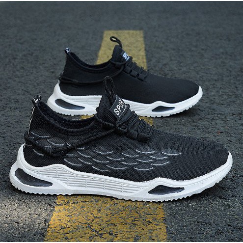 Giày nam sneaker thể thao sport vảy cá vải thoáng khí (Có 2 Màu)