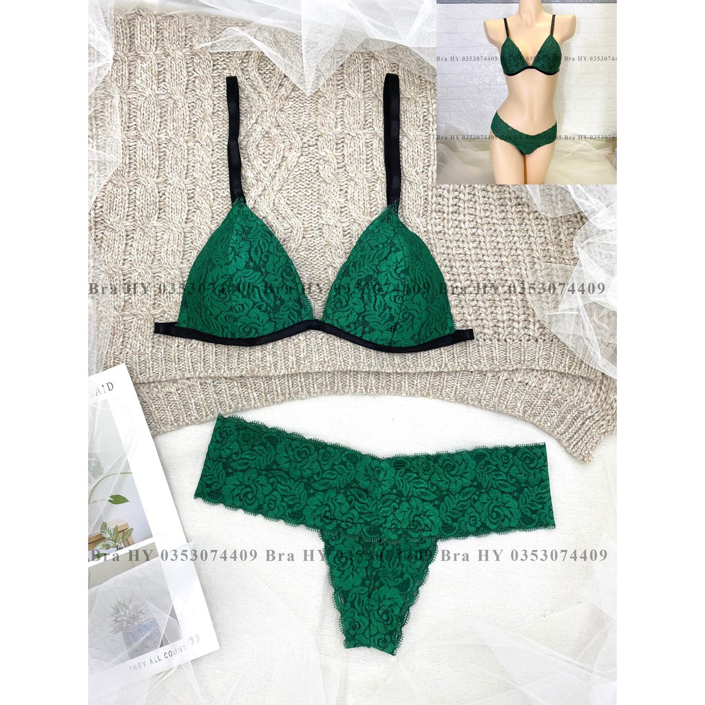 👙 Bra thiết kế sexy 👙 Đồ lót nữ vải ren cao cấp màu xanh lá trơn siêu bền thoáng khí (hình thật 100%) | BigBuy360 - bigbuy360.vn