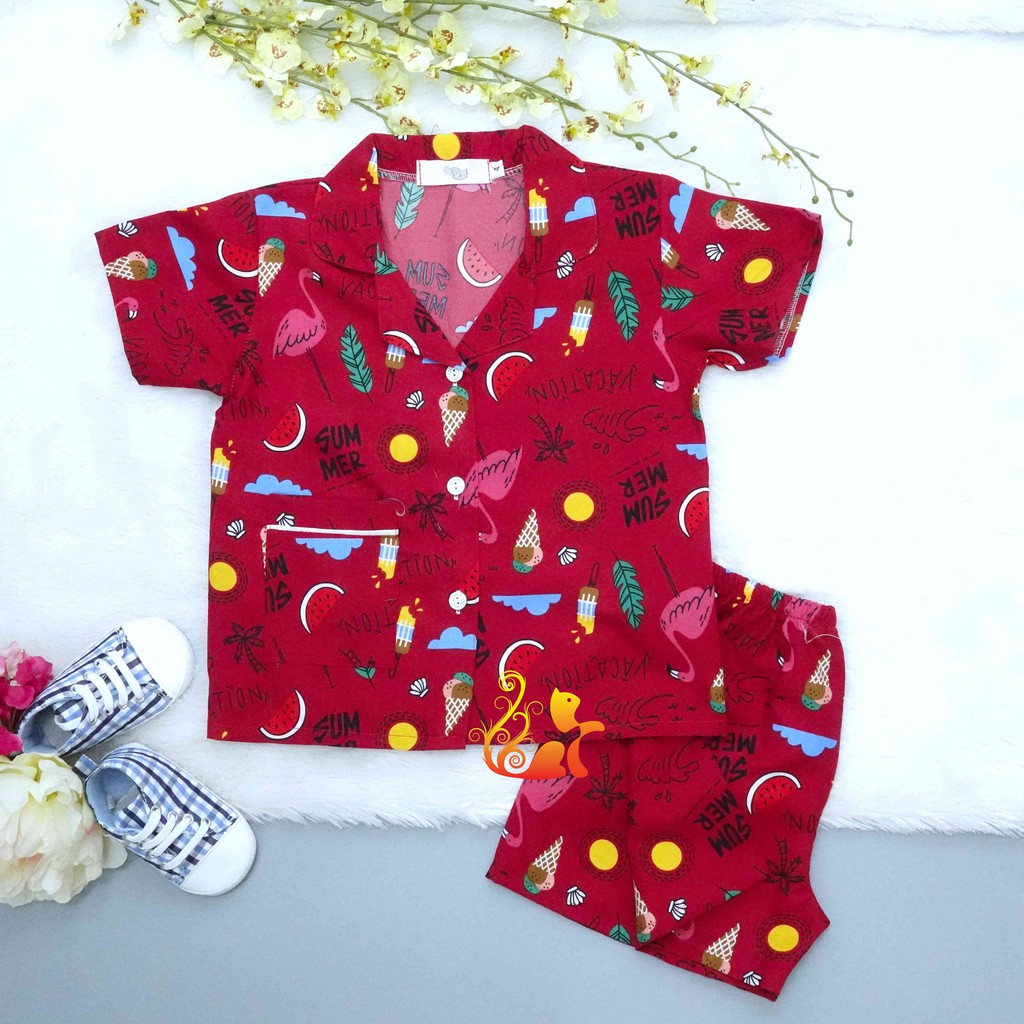 Đồ Mặc Nhà &quot;Hạc - Summer&quot; Pijama Kate Thái - Cho Bé 8 - 38kg.