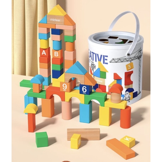 Đồ chơi gỗ thông minh Mideer Creative Building Blocks , Đồ chơi trí tuệ dành cho bé từ 1,2,3,4,5,6,7 tuổi