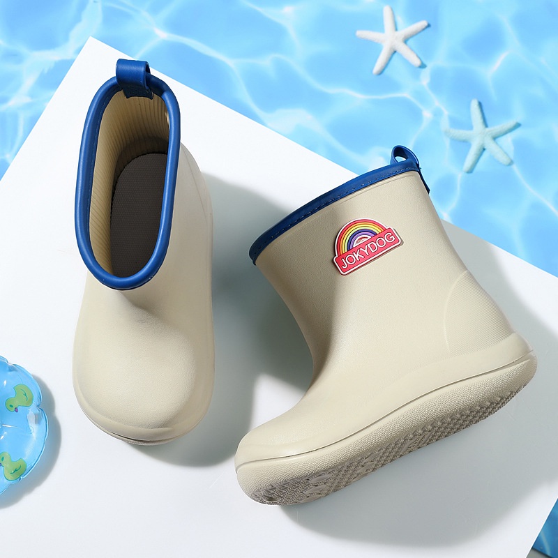 Giày Bốt Đi Mưa Chống Trượt Màu Cầu Vồng Dài 15-22cm Xinh Xắn Cho Bé