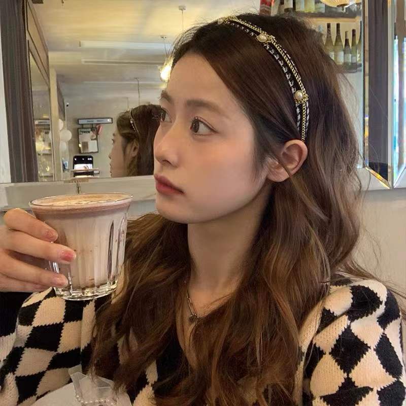 Băng Đô Cài Tóc Dạng Chuỗi Hạt Ngọc Trai Phong Cách Retro Hàn Quốc Hàng Mới 2022 Dành Cho Bạn Nữ