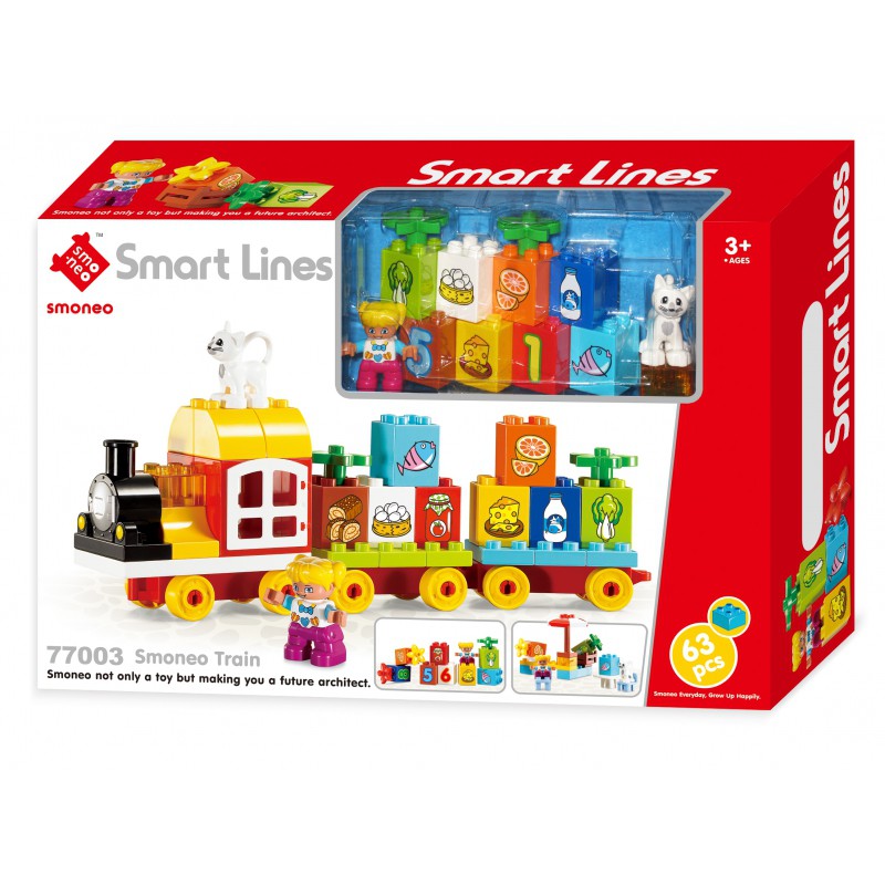 Bộ xếp hình Smoneo Duplo Lego Tàu Hỏa Chữ Số - 63 miếng